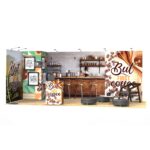 Stand modular para feiras 18m² com gráfica personalizada e LED