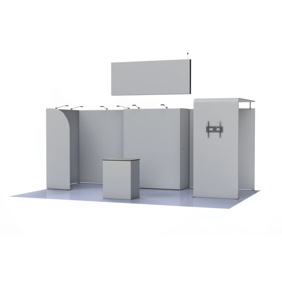 Estrutura modular para feiras 24m² com sistema Modulate™